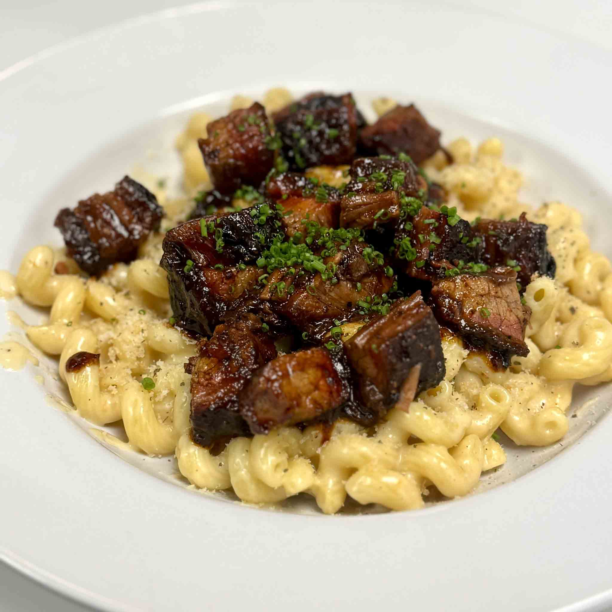 Burnt ends mac and cheese from Cozy's Grindhouse